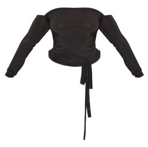 Plus Black Slinky Bardot top